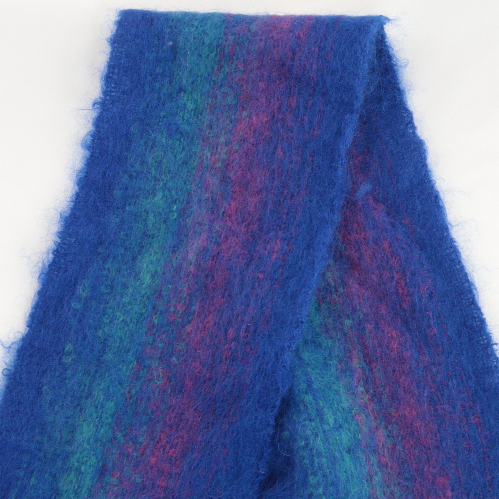 Ashley‎ Scarf Fuzzy Mohair Tassel Blue Mohair Women OS - Picture 5 of 8